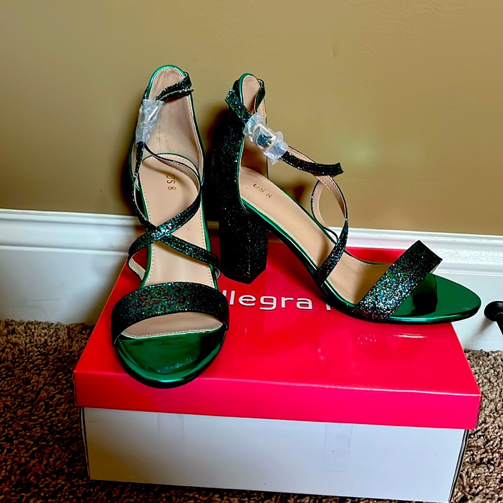 Green glitter heels- perfect for Prom!